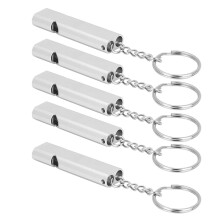 Portable 5pcs Aluminum Alloy Dual Tubes Whistle Survival Emergency Kit