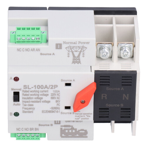 Automatic Transfer Switch 2P 100A Uninterruptible Power Supply, 220V