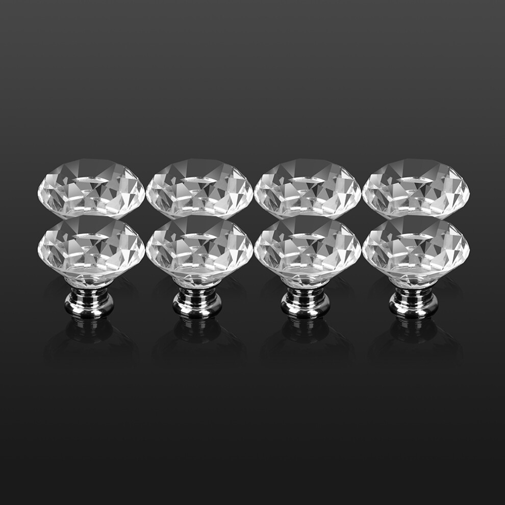 16Pcs Crystal Glass Drawer Handles 40Mm Diamond Knob Elegant Cupboard Pulls 4261358419562