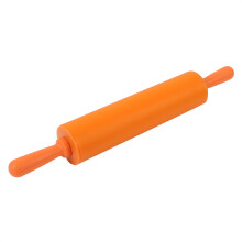 Colorful Silicone 16in Rolling Pin Orange Ideal for Bread & Cookie Dough