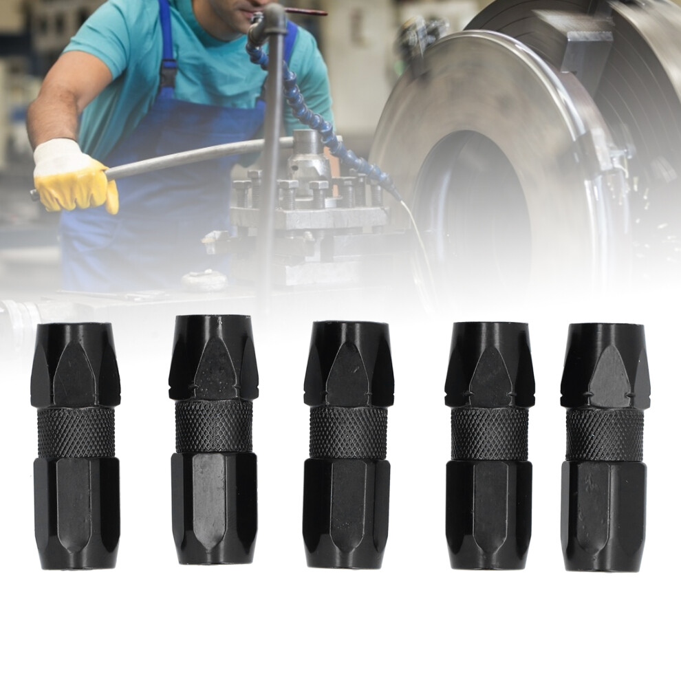 5Pcs Alloy Grease Gun Coupler Flat Nozzle 1/8In For Equipment Maintenance Black 7631358421518