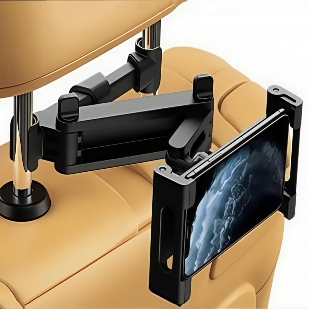 Car Headrest Tablet Mount 360 Degree Rotating Holder For Ipad Back Seat Adjustable Fits 5.5-18.4 Inch Tablets And Smartphones 9067246564377