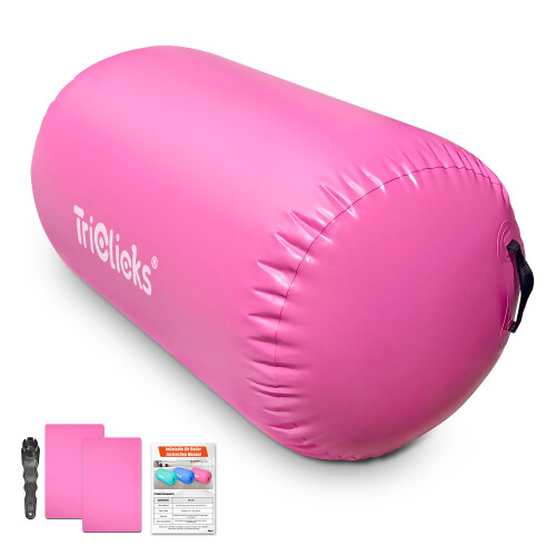 Inflatable Air Roller Gymnastics Tumbling Mat 80x50cm Pink