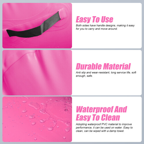 Inflatable Air Roller Gymnastics Tumbling Mat 80x50cm Pink 2