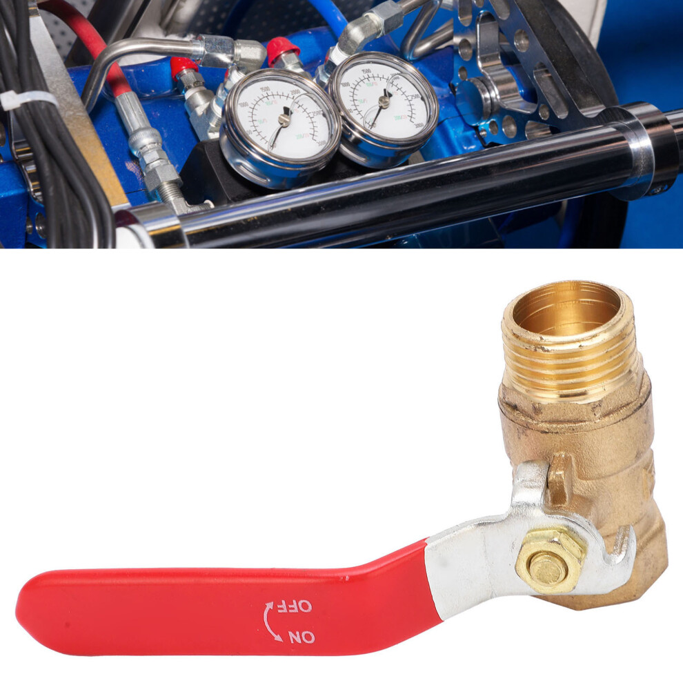 Ball Valve 1/2" Brass Pneumatic Blowdown Valve With Handle For Air Compressors Red 3091358425383