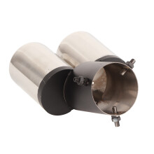 Universal Chrome Edelstahl Doppelrohr-Abgasanlage 16 cm
