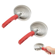 Horse Curry Comb 2-Pack Stainless Steel, 6-Turn Anti-Itch Grooming Brush For Horse, Cow, Dog, Shedding