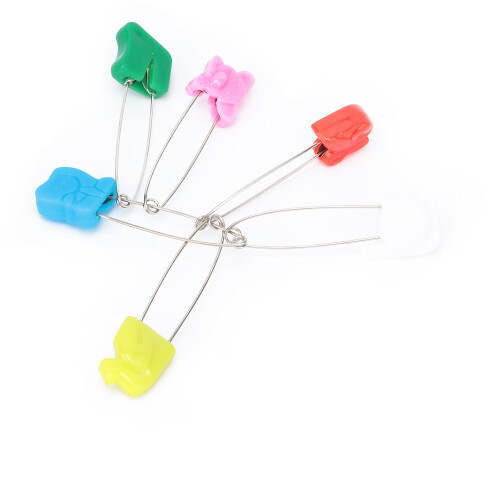 Assorted Color Cloth Diaper Pins with Safety Lock 6pcs Random 2#
