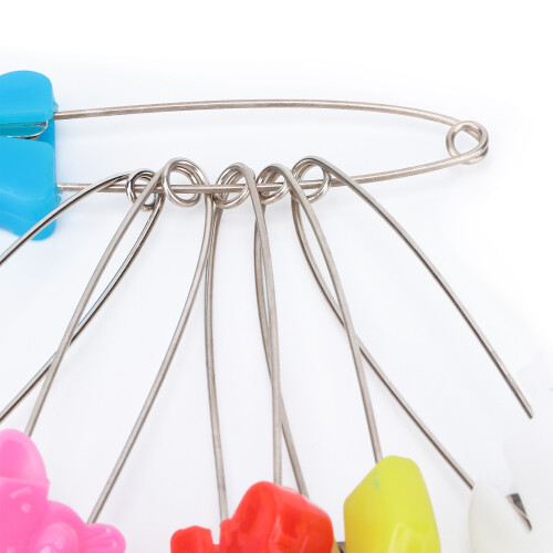 Assorted Color Cloth Diaper Pins with Safety Lock 6pcs Random 2# 2