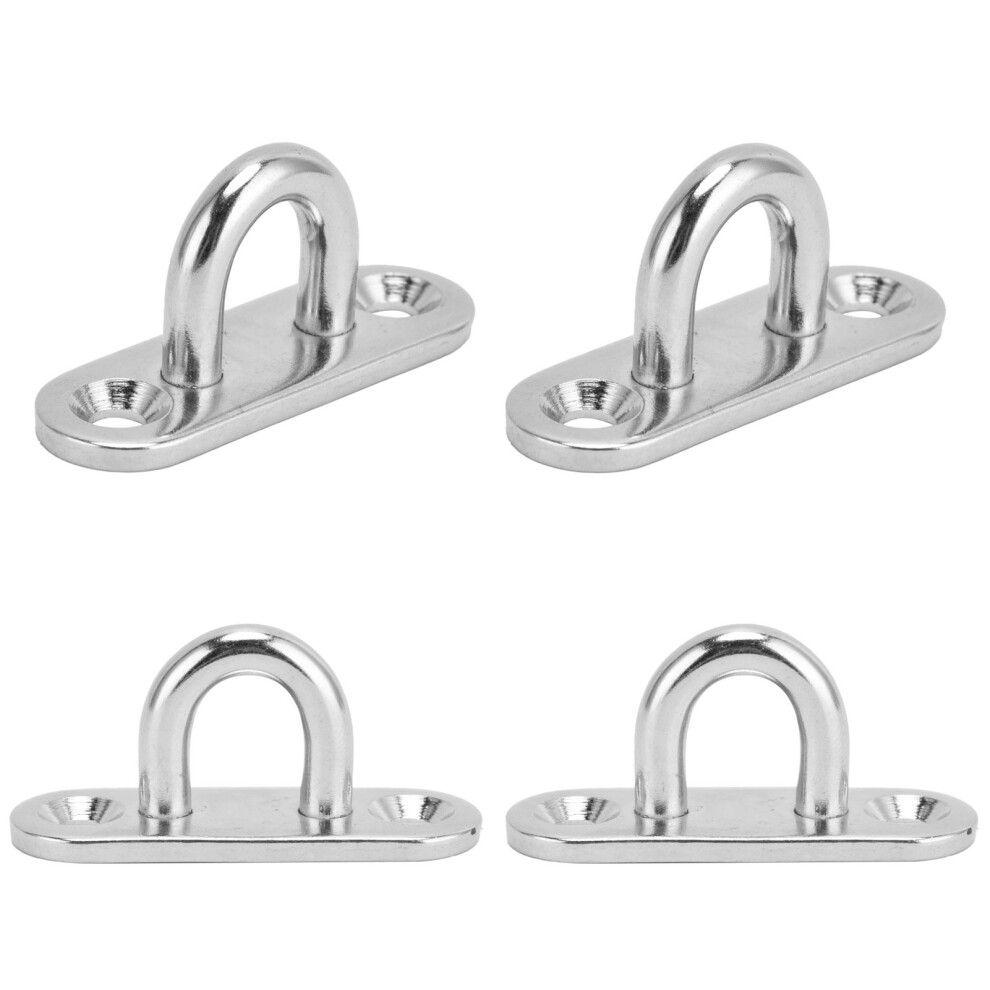 4Pcs 5Mm Stainless Steel Oval Hooks Eyelet Ceiling Plate Silver Hardware 9371358429029