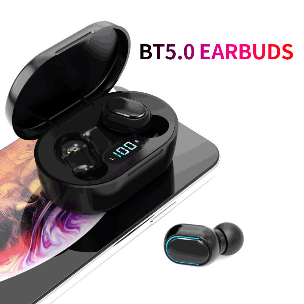 E7s Wireless Bluetooth 5.0 In-Ear Sports Earbuds With Led Display, Hi-Fi Sound Black 5041358429469