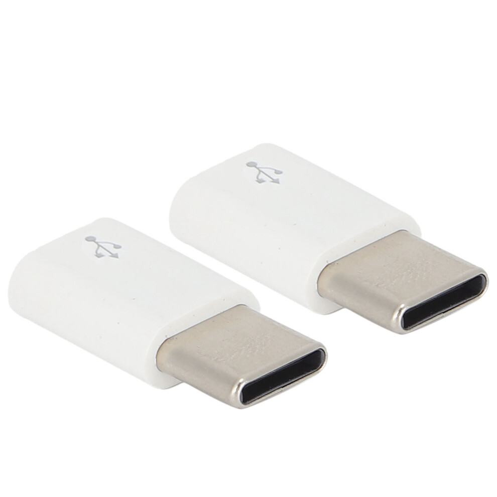 Dual Pack Micro To Type-C Adapters - Universal Data Transfer & Charging White 9351358430621