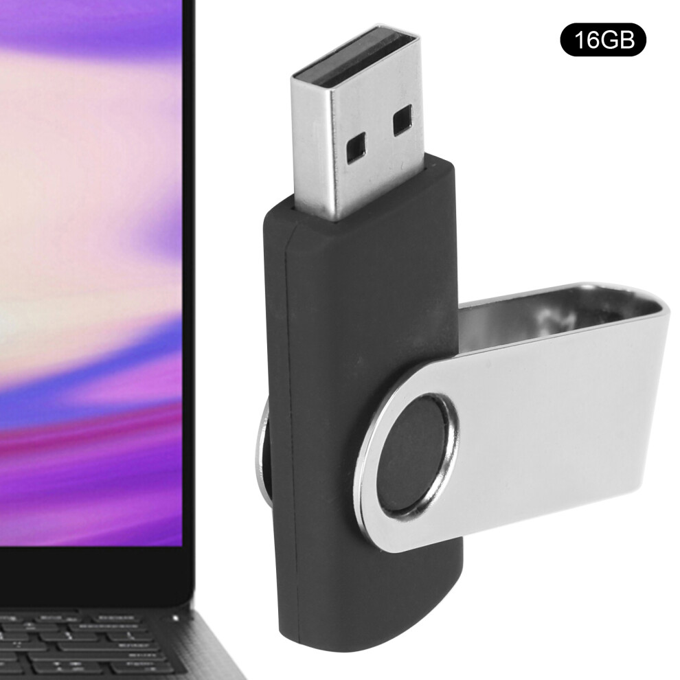 Candy 16Gb Usb Flash Drive Rotatable Portable Storage Memory Stick Black 7661358431200