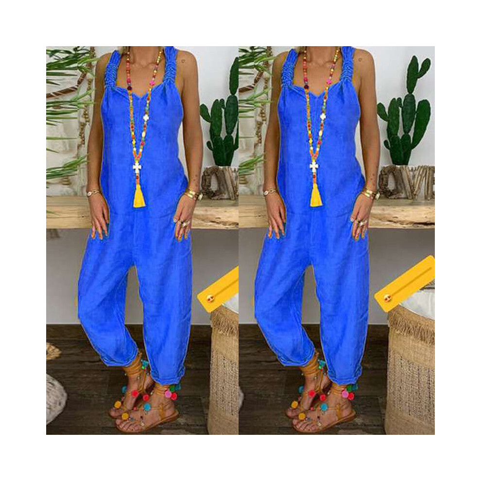 (Blue, XL) Women Loose Casual Jumpsuit Fashion Dungarees Playsuit Trousers Overalls-image-OPC-PMS56ZT-NEW
