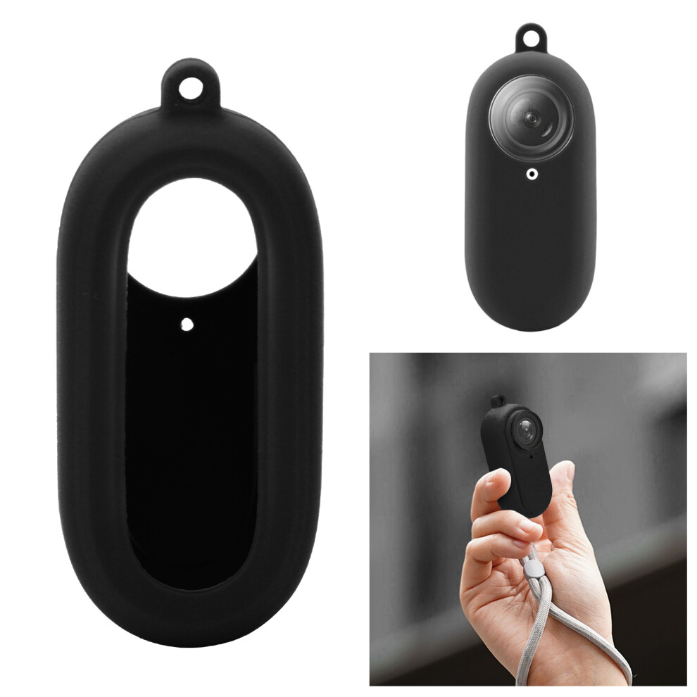 Waterproof Silicone Protective Cover For Insta360 Go2 Thumb Camera, Black 8461358432622