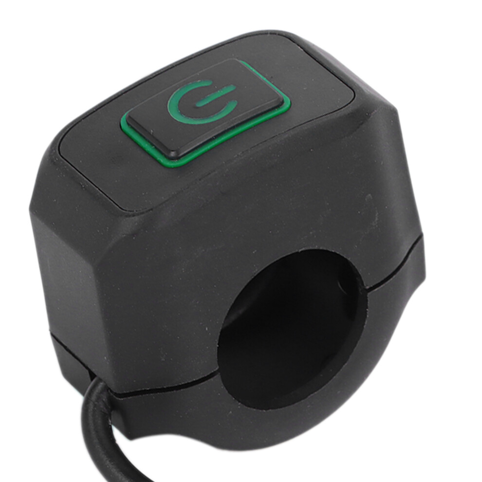 22Mm Waterproof Motorcycle Handlebar Switch Control Button For Headlight, Green 4651358432515