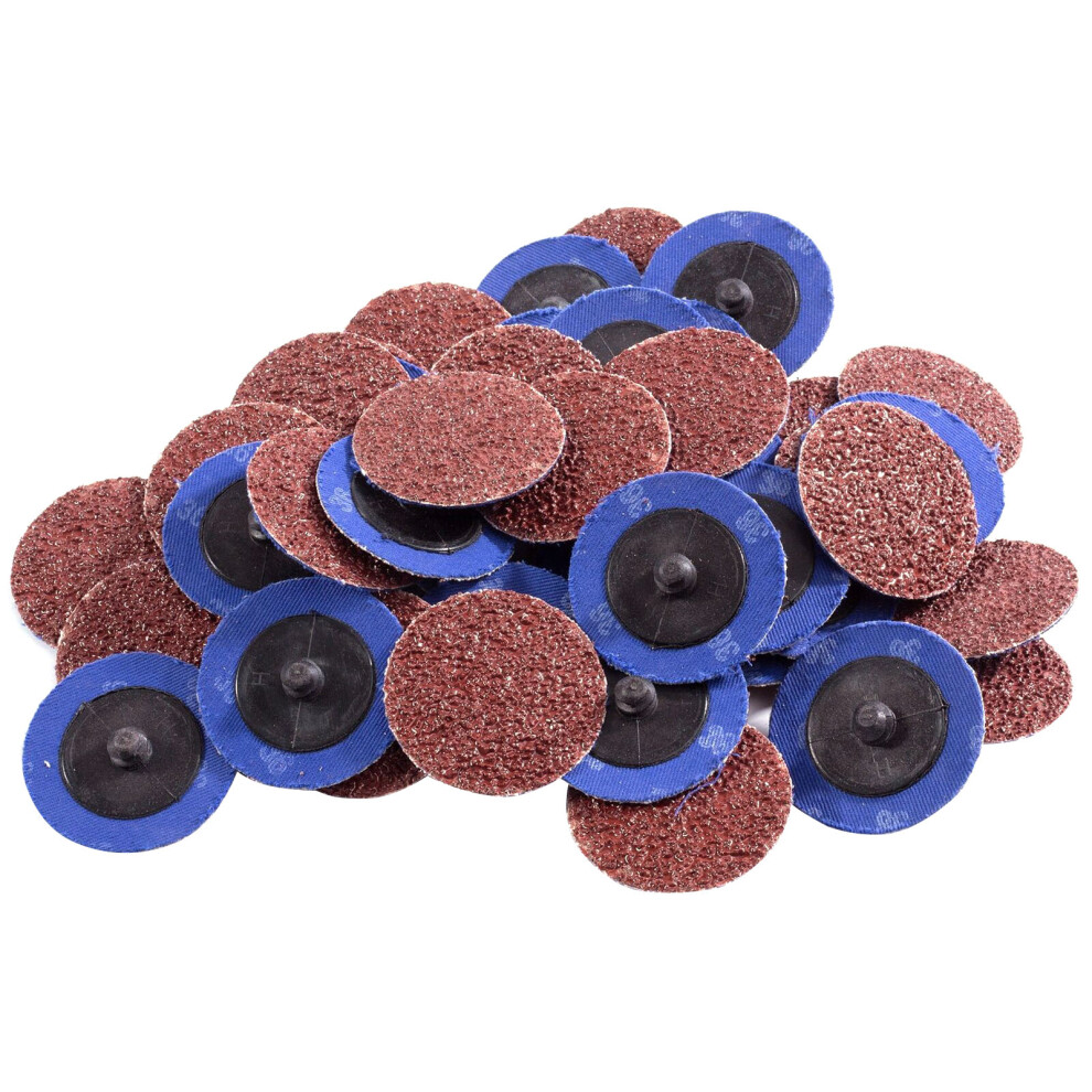 50Pcs 2In Sanding Discs 36 Grit Aluminum Oxide Die Grinder Roll Lock Abrasives 4611358432922