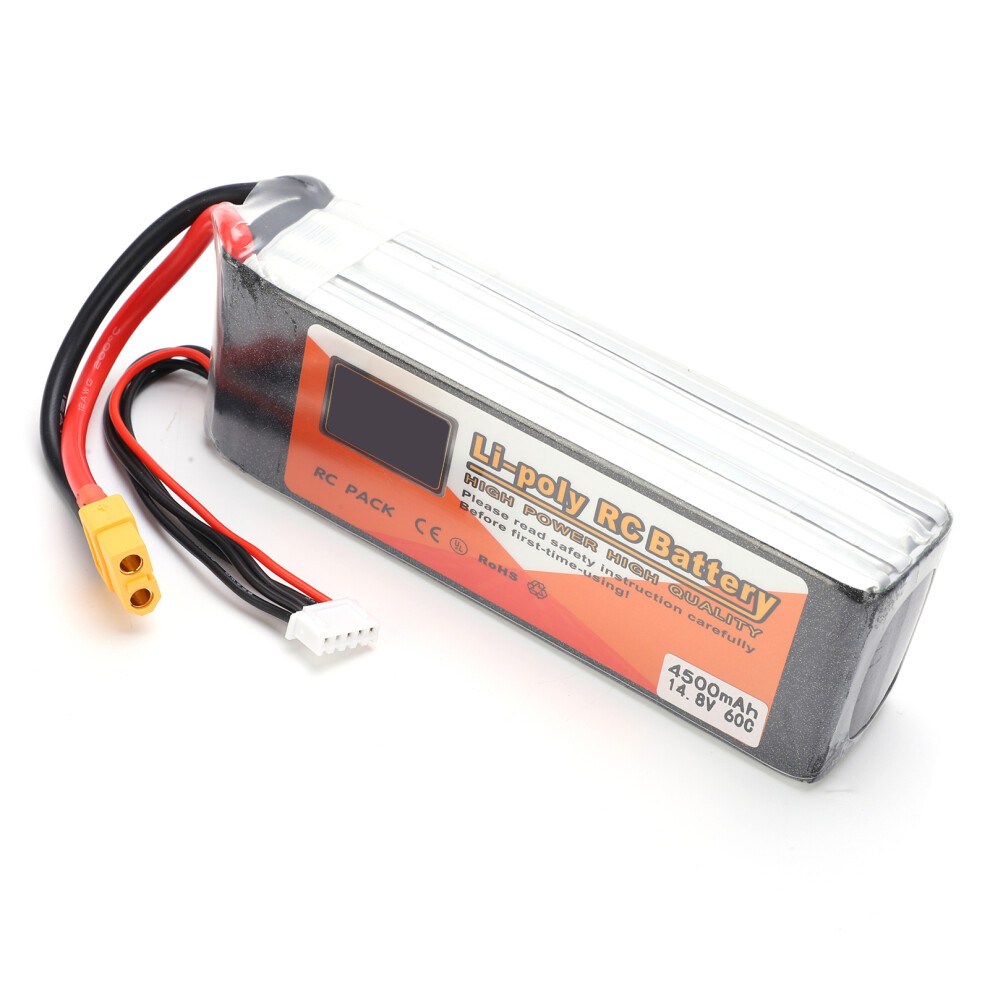 14.8V 4500Mah 4S 60C Lipo Rc Battery With Xt60 Â 135X42x35mm 8341358433754