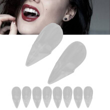 Realistic 19mm Vampire Fangs Transparent Dentures for Costume Party