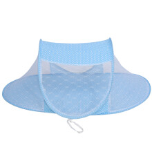 Atmungsaktiges Babybett mit Baldachin & Netzhimmel Tragbares blauer Zelt