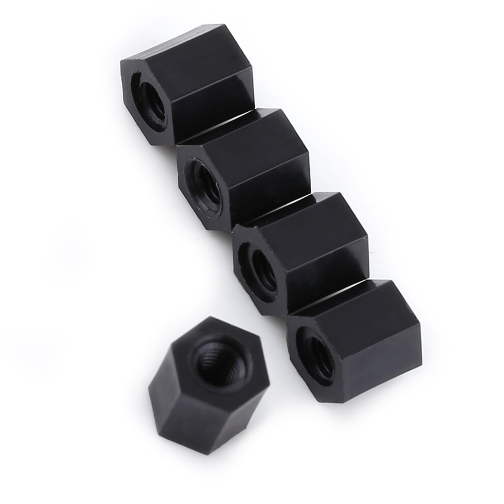 Black Pa66 100Pcs M3 Female X M3 Female Hex Threaded Spacer Standoff M3*5 7611358437573