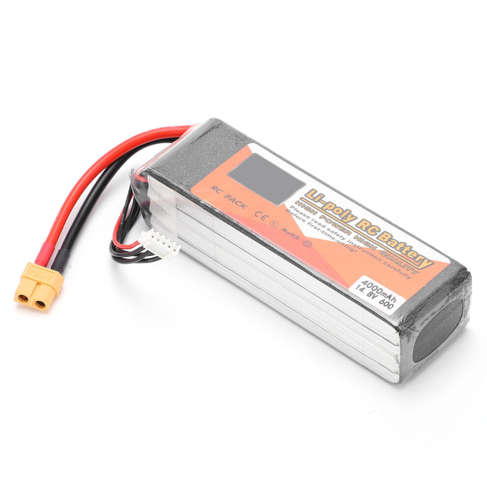 Lipo Battery 14.8V 4000mAh 4S 60C XT60 RC
