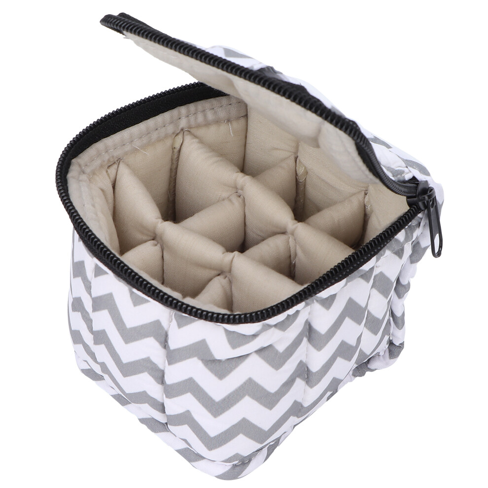 Compact Nail Polish Transport Container with Handle Holds 9 Bottles Manicure