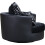 Swivel Cuddle Chair Chenille Fabric Black Black 4