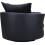 Swivel Cuddle Chair Chenille Fabric Black Black 5