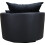 Swivel Cuddle Chair Chenille Fabric Black Black 6