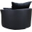 Swivel Cuddle Chair Chenille Fabric Black Black 7