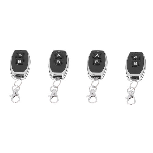 4PCS 433MHz Wireless Remote Control Switch Keychain 12V Black