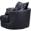 Swivel Cuddle Chair Chenille Fabric Black Black 8