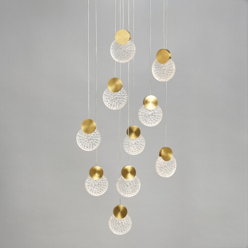 Visconte Oskar Ceiling Pendant 10 Light - Brass 2