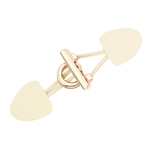1Paio Chiusure Toggle Beige Per Cappotti in Pelle E Metallo Resistenti