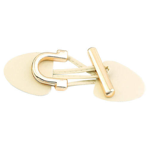 1Paio Chiusure Toggle Beige Per Cappotti in Pelle E Metallo Resistenti 2