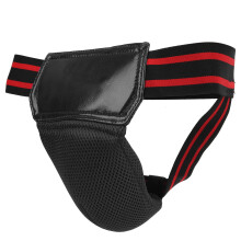 Atmungsaktiver PU-Leder-Boxing-Leisten- und Unterhosen-Schutz, Durchschnittsgröße, Schwarz