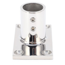Stainless Steel 90 Rectangular Stanchion Base for Boats, 22mm