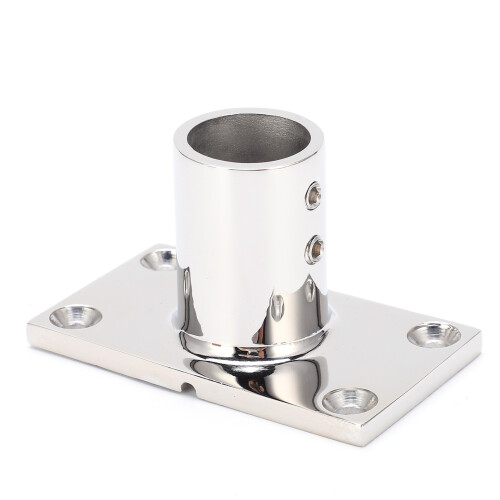 Stainless Steel 90 Rectangular Stanchion Base for Boats, 22mm 1