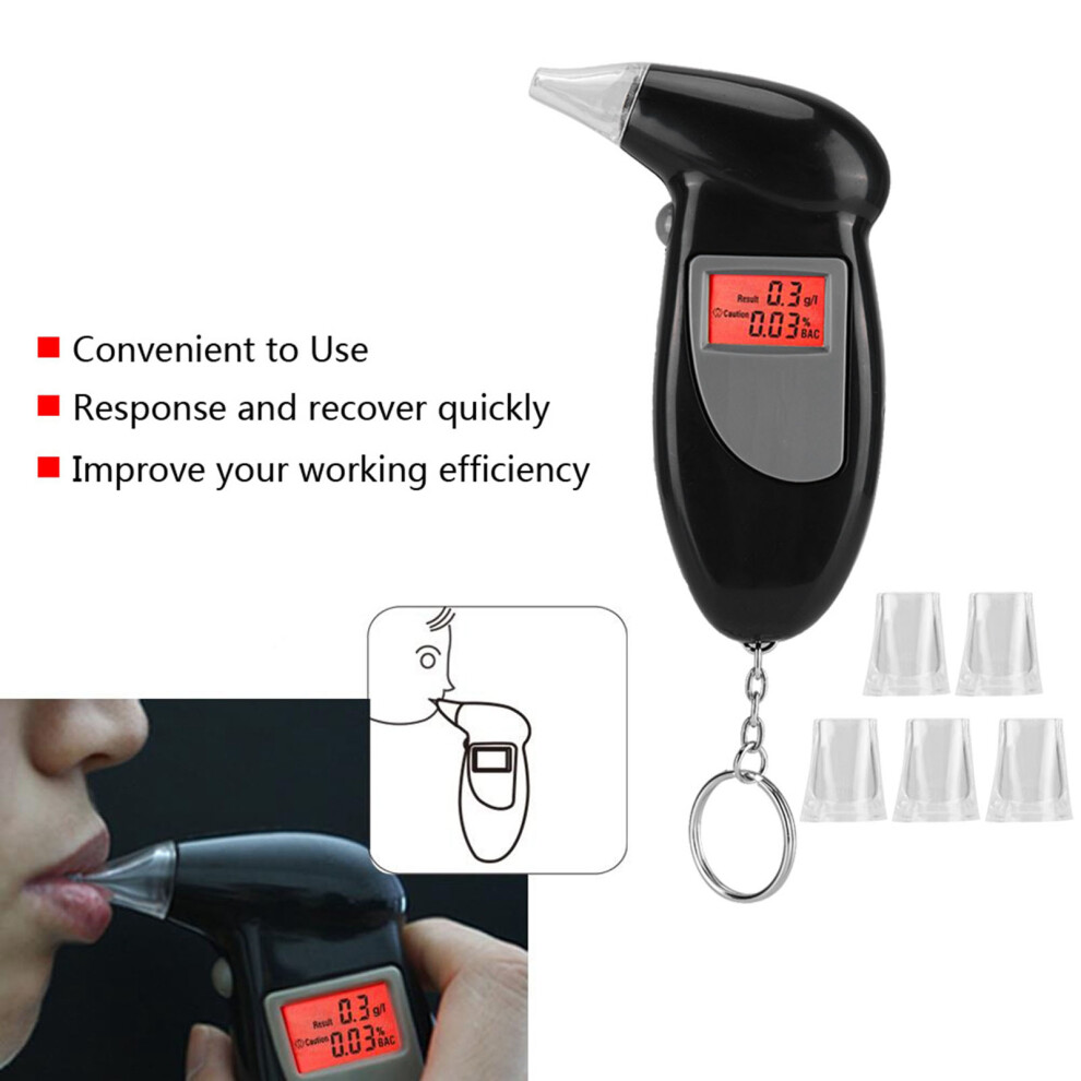Portable Lcd Digital Breathalyzer Alcohol Tester With Backlight, Compact 112X68x22mm 4901358445597