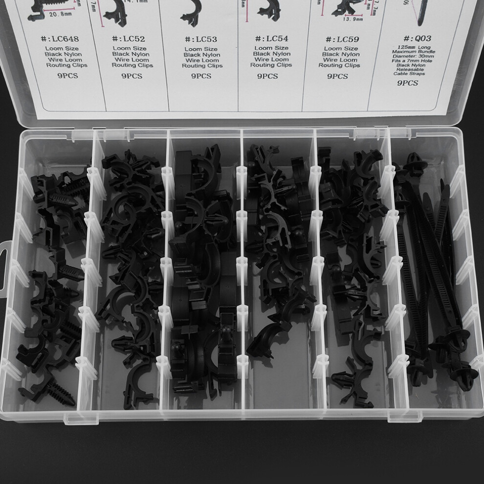 Car Body Wiring Harness Fastener Clips 54Pcs Durable Plastic Wire Routing Clips 8701358448316