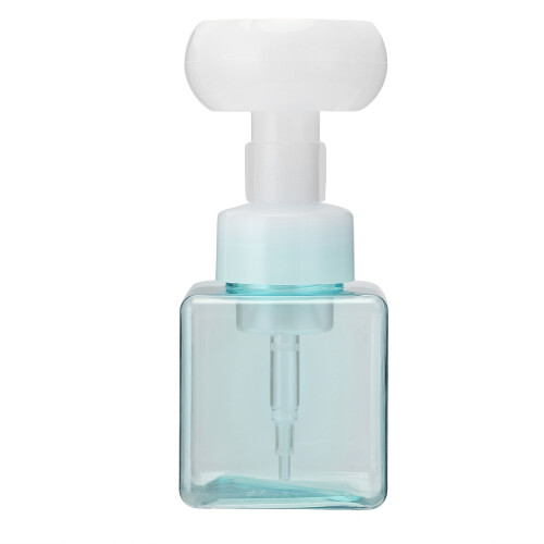 Flacon-pompe mousse à fleurs 250 ml bleu transparent 1