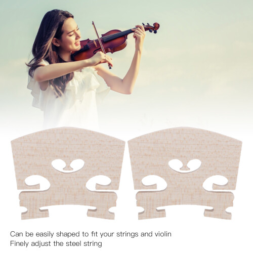 4/4 Violin Replacement Bridge - 5Pcs Maple Wood Lightweight & Portable 2