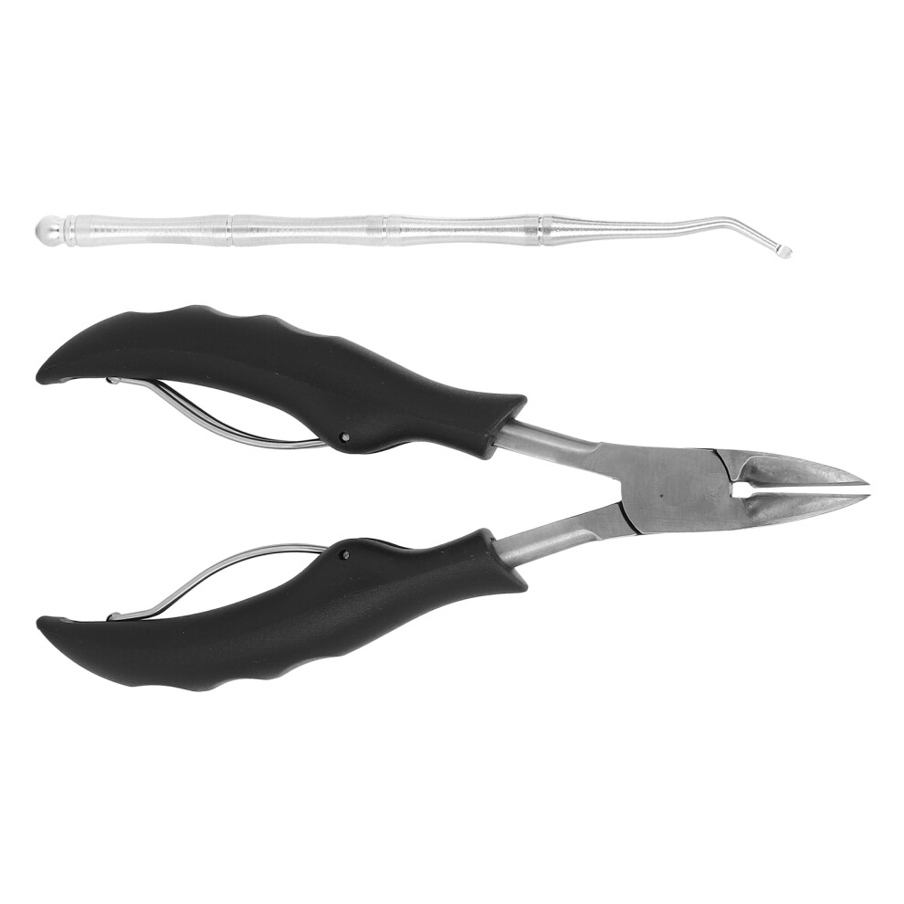 2pcs Stainless Steel Nail Clipper Set with Curved Blades, 13.6cm & 11.2cm