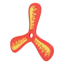 EVA Throw Catch Game Toy - 3 Blade Flying Boomerang for Kids, Red, 21x11cm