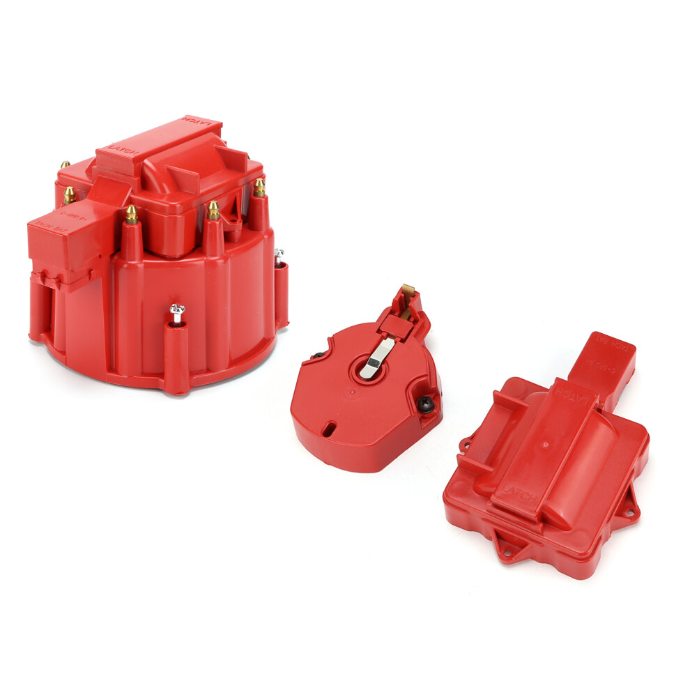 Durable Distributor Cap With Rotor For Chevy V8 Easy To Install Red 8451358455882
