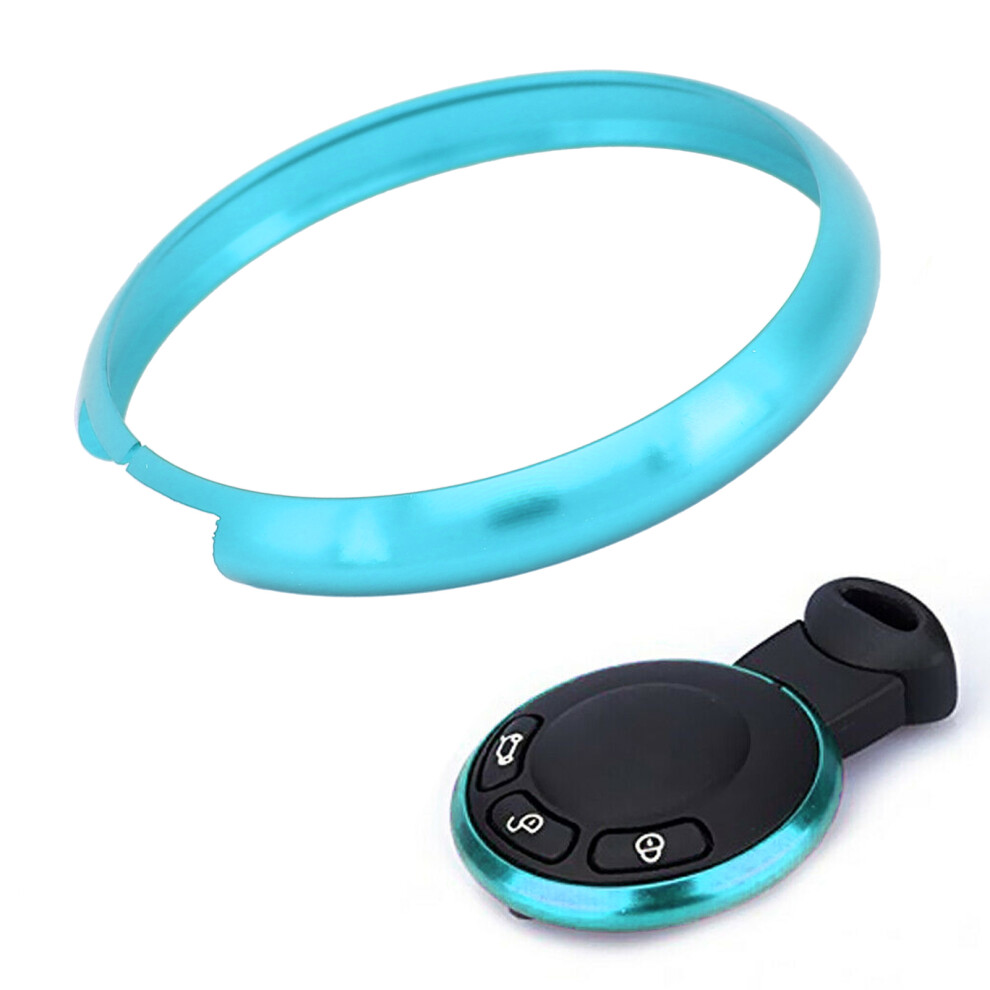 Scratch-Resistant Aluminum Key Fob Trim For Mini R55 To R60 Sky Blue 9491358455825