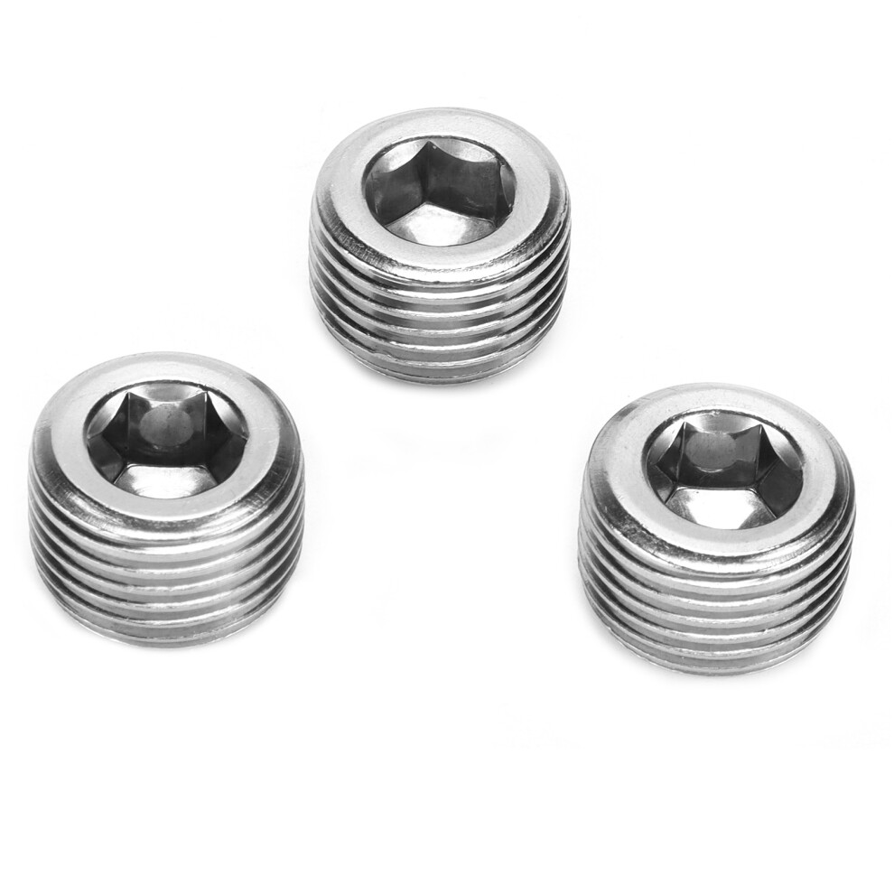 3Pcs 1/2In Npt Pipe Plug Male Thread Fitting Internal Hex For Car Maintenance 4951358456888