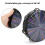 Hand Tambourine 8-inch with Colorful Rays Pattern Solid Wood Frame Double Row 12