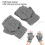 Fingerlose beheizte Handschuhe USB 16 cm / 6,3 in Grau 9